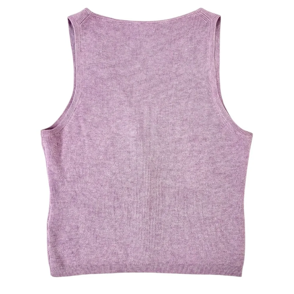 J.Crew Silk & Cashmere Lavender Purple Sleeveless Button Up Sweater Vest Top